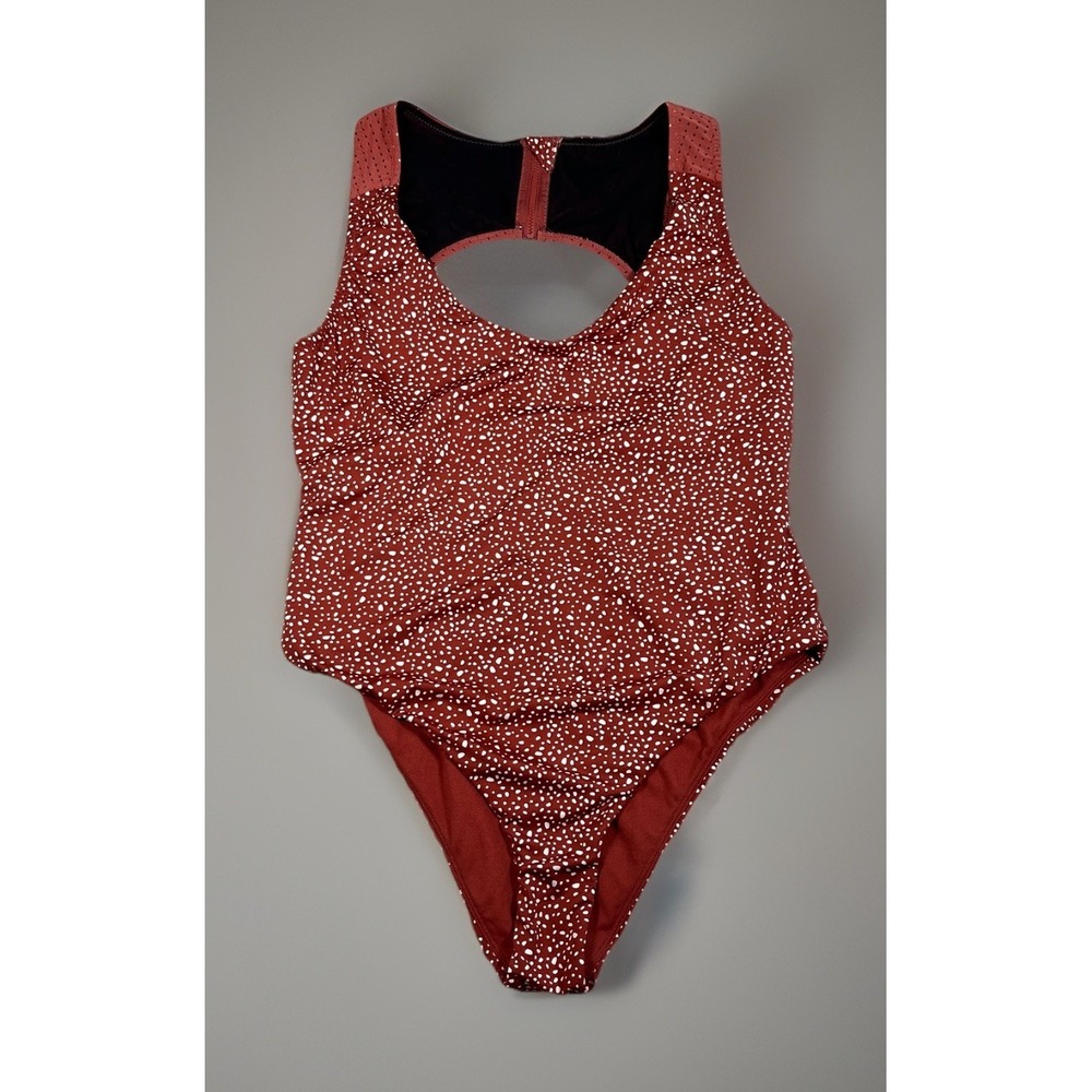 Nike‎ Swim Water Dots Keyhole Back One-Piece Swimsuit Womens Size XL *EUC